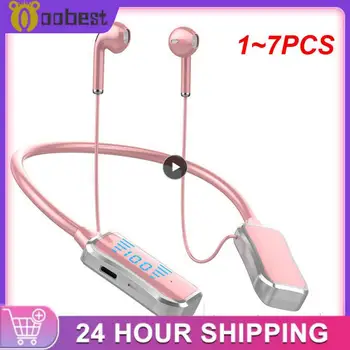1~7PCS Нови безжични слушалки Съвместими слушалки Слушалки за окачване на врата Шумопотискащи спортни фитнес в ухото