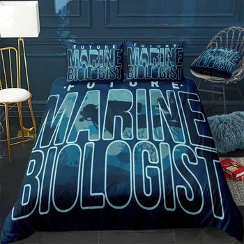 Бъдещ морски биолог Олекотена завивка Удобна юрган Начало Декора дизайн Универсален спален комплект спално бельо + калъфка за възглавница 3бр