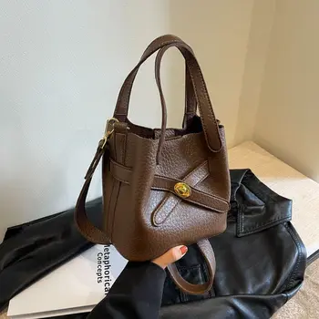 Ретро премия личи модел кофа чанта дамска чанта френски минималистичен мека кожа рамо чанта напреднали смисъл crossbody чанта