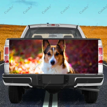 Animal - Corgi камион багажника стикер Decal обвивка винил с висока разделителна способност печат графика, подходяща за пикапи устойчиви на атмосферни влияния