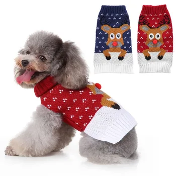 Коледа котка куче пуловер зимни дрехи за кучета плетене дрехи пуловер за малки кучета чихуахуа кученце яке домашни любимци облекло