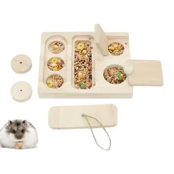 Hamster Food Dish Multi Grid издръжлив хамстер Интерактивен Скрий лакомствата Пъзел Gerbil Купа за храна Хамстер Купа за хранене Консумативи за домашни любимци