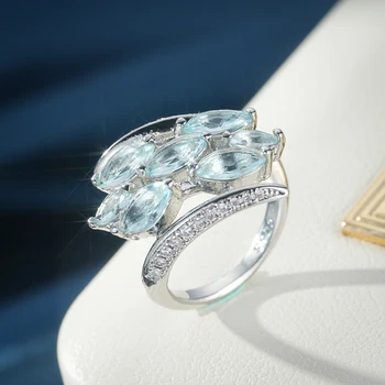 Романтичен дамски сребърен цвят пръстен шик женски фини бижута геометрична форма грациозна булчински сватбено парти издълбани дизайн