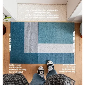 Нов скандинавски INS стил изтривалка килим PVC против приплъзване мат тел пръстен рязане обичай дома мат килим малък размер вход изтривалка