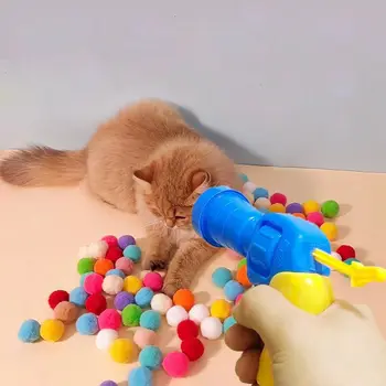 Cat плюшена топка стрелба пистолет котка играчка облекчаване депресия самостоятелно Hi тиха топка плюшена топка микро еластична статична залепване плюшена топка