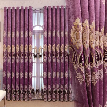 китайски европейски стил атмосферно бродирани затъмнени завеси за хол спалня проучване прозорец завеси потребителски лукс