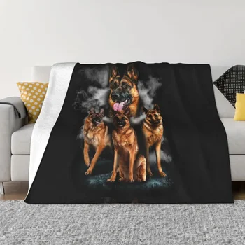 немско овчарско куче фланела хвърлят одеяло Gsd любовник животно одеяло за диван пътуване лек спалня юрган