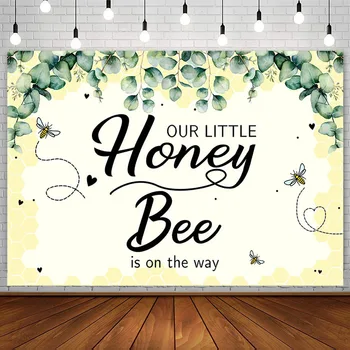 Avezano Baby Shower Photography Backdground Нашата малка медоносна пчела е на път Новородено детско парти Фон Фото студио подпори