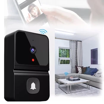 Безжичен интелигентен визуален звънец с висока разделителна способност външна камера Wifi видео гласов интерком против кражба Doorbell 2024 Ново