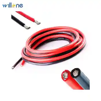4mm2 dc слънчев кабел за конектор Слънчев PV кабел 12awg меден проводник черен червен