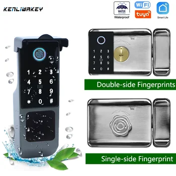 Tuya Wifi Smart Lock водоустойчив APP дистанционно управление биометрични пръстови отпечатъци карта цифров код открит порта електронна врата заключване