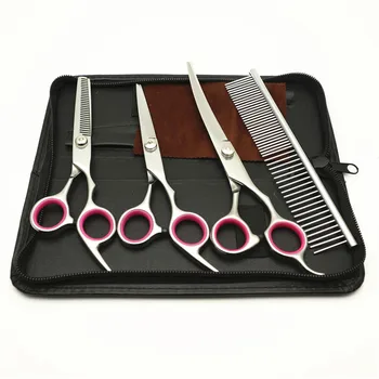  Комплект ножици за подстригване на домашни любимци от неръждаема стомана, използван за кучешка котка и повече ножици за рязане на домашни любимци, изтъняване на срязване