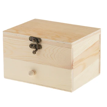 Дървена кутия за бижута Организатор 2 слоя калъф за бижута за обица пръстен Колие гривна - PU кожена кутия за съхранение с ключалка