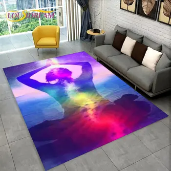 Rainbow 7 чакра мандала Бохемия област килим,килим килим за хол спалня диван изтривалка декор,йога меки нехлъзгащи етаж мат
