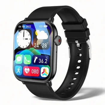 Нов 1.96 '' Смарт часовник Мъже Жени за Android Ios Ip67 Водоустойчиви часовници Сърце Blutooth Call Оригинален калкулатор за смарт часовници