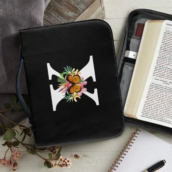 Класически кожен печат Библейска чанта за жени Чанти с цип Библейски химни Персонализиран библейски калъф за корица, носещ библейски чанти за съхранение