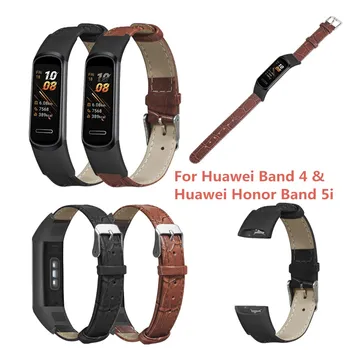 Гривна от естествена кожа за Huawei Band 4 каишка за чест Band 5i каишки за часовници Резервна лента за часовник за Honor 5i каишка за китка