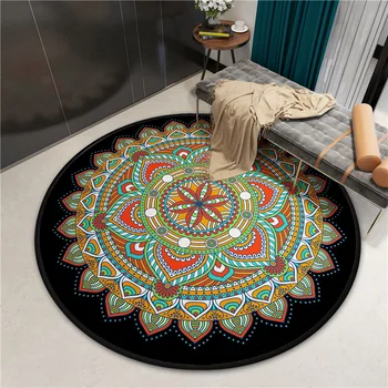 Mandala килим кръгла спалня етаж мат хол декоративен килим начало декоративни кошница стол мат Alfombra общежитие