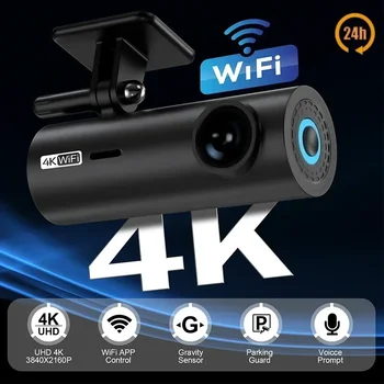 4K Car Dash Cam DVR рекордер Автоматичен рекордер APP Control Black Box WIth WIFI Voice 24h Паркинг Мониторинг функция аксесоари за автомобили