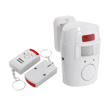 Инфрачервена аларма за сензор за движение - аларма за крадци с 2 дистанционни управления, подходяща за дома/гаражи/магазини