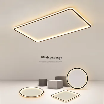 Модерна минималистична LED таванна лампа Ултра-тънък минималистичен правоъгълник Кръгла квадратна всекидневна Спалня Учебна стая Вътрешно осветление