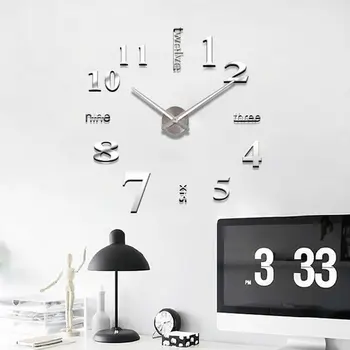 3D стена часовник огледало стена стикери творчески DIY стенни часовници сменяеми изкуство стикер стикер Начало декор хол кварцова игла