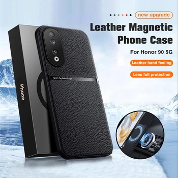 Калъф за чест 90 X9a X9b магнитна кожа мека рамка защита на капака на телефона на Magic5 Pro 5 Lite honar X 9a телефон обвивка