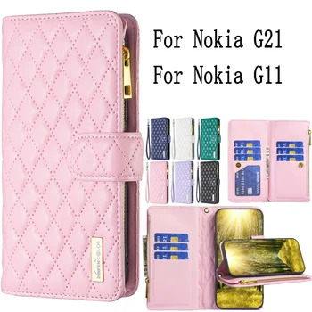 Sunjolly калъфи за мобилни телефони за Nokia G21 G11 калъф капак coque флип портфейл за Nokia G21 случай