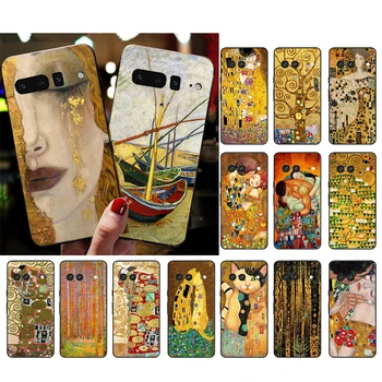 Kiss Густав Климт Златни сълзи телефон случай за Google Pixel 8 7 Pro 7a 6A 6 Pro 5A 4A 3A пиксел 4 XL пиксел 5 6 4 3 3A XL случай