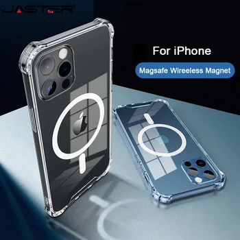 Прозрачен удароустойчив калъф за телефон за iPhone 14 Plus 11 12 13 15 Plus Pro Max Mini за защитен капак Magsafe за iPhone 11 15