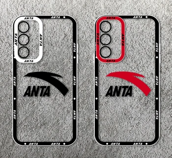 Модна спортна марка ANTA за Samsung S23 S22 S21 S20 Pro FE Ultra A23 A52 A53 A71 Ангелски очи прозрачен калъф за телефон