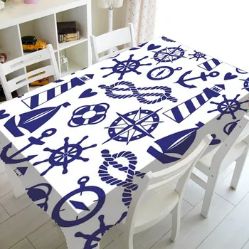 Nordic Литературна карирана покривка за маса Blue Sailor Printing Ресторант Таблица за маса Cover Покривка за масичка за кафе Nappe De Table
