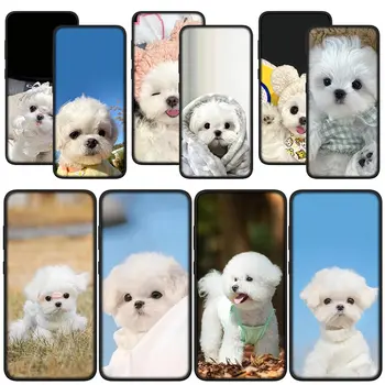 Pet Bichon Frise White Dog Soft Phone Корпус за Samsung Galaxy Note 20 Ultra 10 8 9 S10 Lite S9 + A6 A8 Plus A7 A9 Калъф за капак