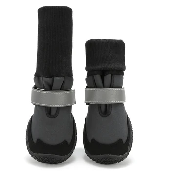 Зимни нехлъзгащи се еднолични удължени обувки за кучета Ветроупорни общи обувки за защита на лапите за туризъм