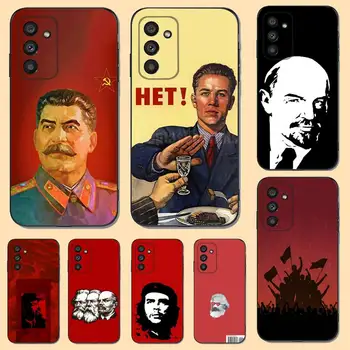 Сталин Маркс Ленин телефон случай за Samsung S23,22,21FE 20,10lite 9,8,5plus 6,7edge Note20,20ultra черен силикон