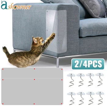 2/4PCS Протектори за мебели за котки Диван котка Защита от надраскване Подложки за лапи Скрепер тренировъчна лента Котешки протектор за надраскване Защита на дивана