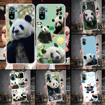 Сладък панда животински мек калъф за телефон за Xiaomi Redmi Забележка 10 10S 9 9S 9T 8 8T 11 11S 11T 11E 12 Pro Plus 7 6 5 капак на черупката