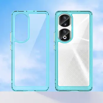 Candy Color Case за Huawei Honor 90 70 50 80 Pro Plus Lite ShockProof Wrap Frame Прозрачен силиконов заден калъф Funda
