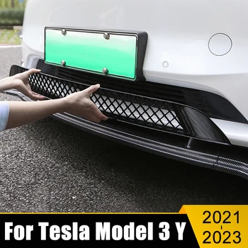 За Tesla Model 3 Y 2021 2022 2023 ABS пластмасова кола фронт грил решетка декоративни капак случай рамка подстригване лента стикер аксесоари