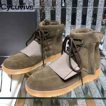 Lover's Lace Up Suede Leather Ankle Boots For Women & Men Designer Brand Casual Shoes Woman Platform Flat Spring Short Boots Men