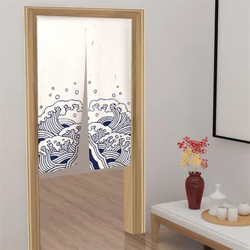 Японска завеса за врати отпечатана преграда ивица кухненска врата декоративни завеси ресторант декор Noren висящи половин завеса