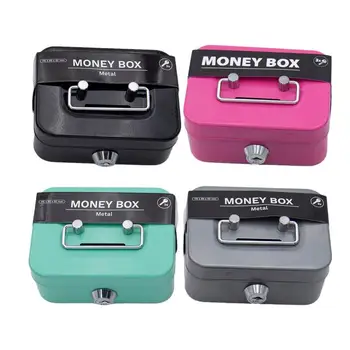 Money Safe Box Малки сейфове депозирани ключ кутия стомана скривалище кутия за пари сейф шкаф сигурност метална кутия за пари