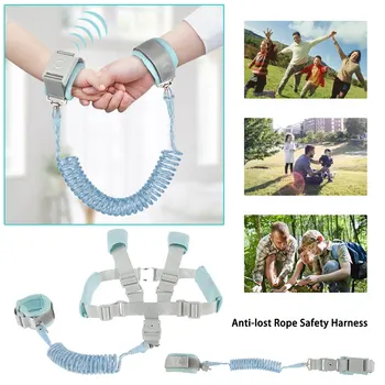 Anti Lost Wrist Strap Link Band Durable Safety Harness Toddler Kid Anti-lost Rope Strap Belt Reins 360 ° Въртяща се безопасна каишка