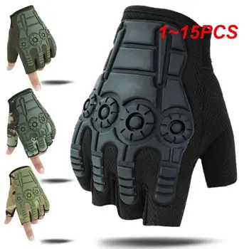 1~15PCS Тактически ръкавици Airsoft Sports ръкавица половин пръст специални сили на открито нехлъзгане стрелба лов мъже военни борба