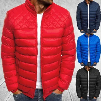 2023 Есен Зима Мъжки стендъп яка цип памук Джак върхове Топло удобно мъжки якета върхове Удобно пухено яке
