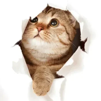 Нов DIY 3D сладък котка куче тоалетна стена стикери баня водоустойчив сменяем автомобил животински стена плакат Начало декор кухненски аксесоари