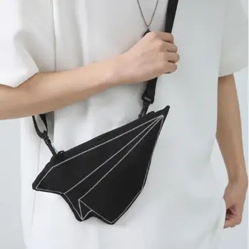 Чанти за жени Мода Черно Crossbody чанта Cool Boys Messenger чанта женски самолет форма колеж рамо чанта мъже кръст чанта торбичка