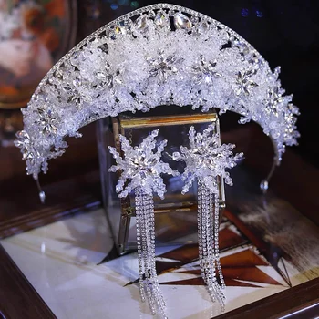 бароков реколта принцеса кралица булчинска корона шапки кристал диадема за жени сватба корона парти рокля аксесоари за коса бижута