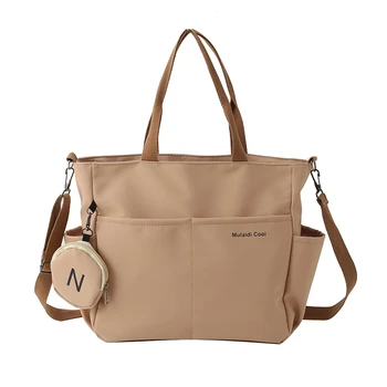 Fashion Hot 2023 найлон жени рамо чанта прости случайни crossbody чанта прост плътен цвят дами класически чанти нов голяма пазарска чанта.