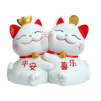 Книгата приключва Новогодишни подаръци Декоративни занаяти Fortune Cat статуи Lucky Cat фигурки за рафт Рецепция Всекидневна Спалня Начало